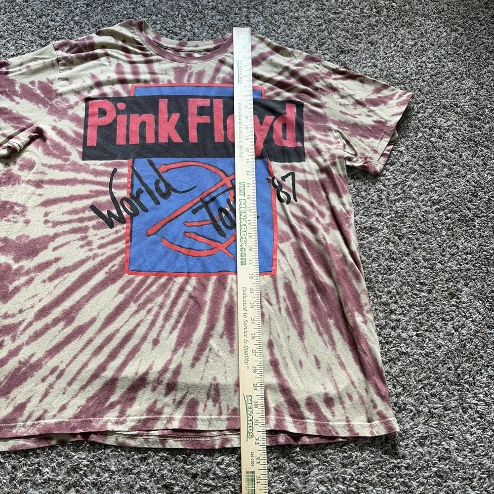 Pink Floyd World Tour 87 Mens Shirt Size 3XL Retro Tie Dye Graphic Band Licensed